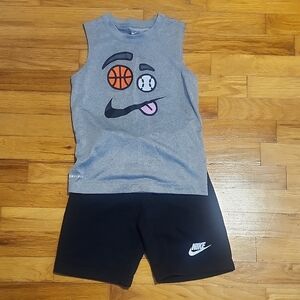 Nike Kids Gray Tank Top with Fun Graphic